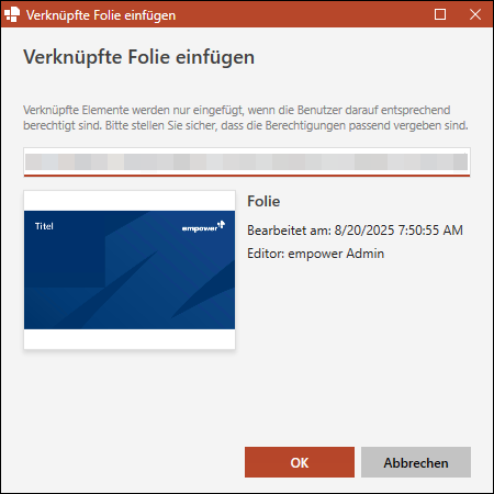 Verknüpfte Folie einfügen