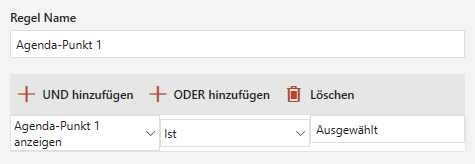 Bedingung für Agenda