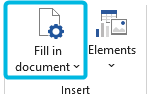 Split Button Fill in document