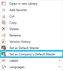 Option Set as Company's Master