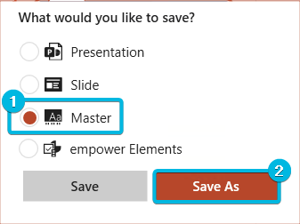 Save Master Template