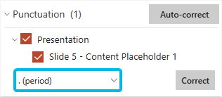 Drop-Down Menu with Correction Options