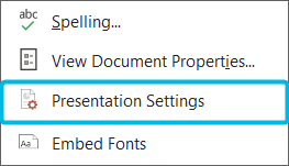 Option Presentation Settings