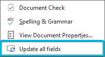 Option Update all fields
