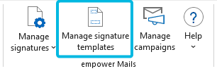 Button Manage signature templates