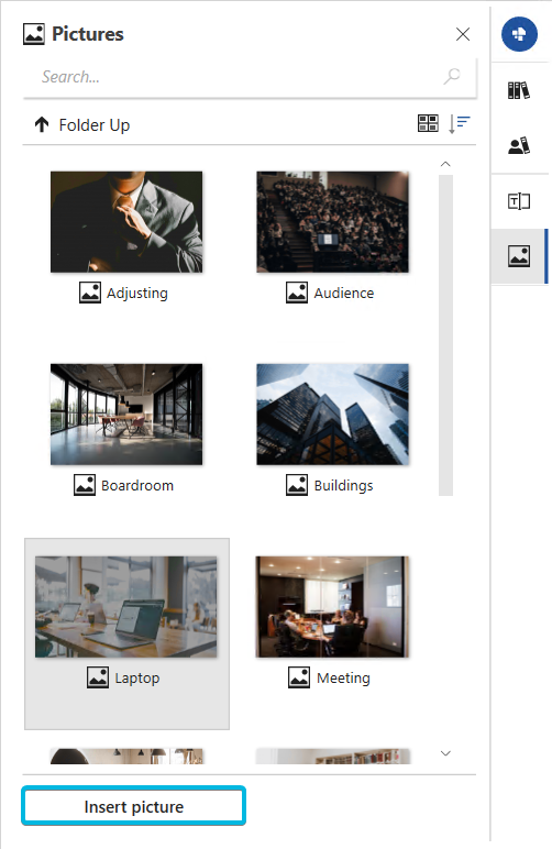 Button Insert picture in Side Pane