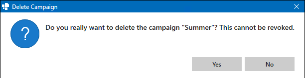 Dialog Box Delete Campaign