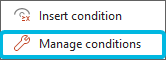 Option Manage conditions