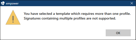 Dialog Box for Template with Multiple Profiles