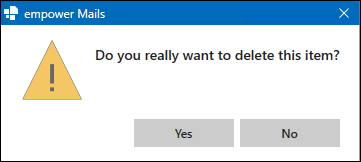 Dialog Box for Deletion