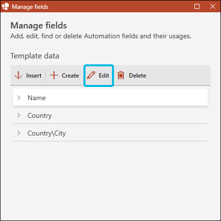 Button Edit for Field