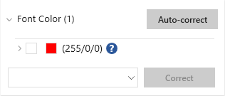 Error Category Font Color