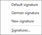 Drop-Down Menu with Signatures
