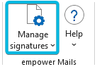 Button Manage signatures