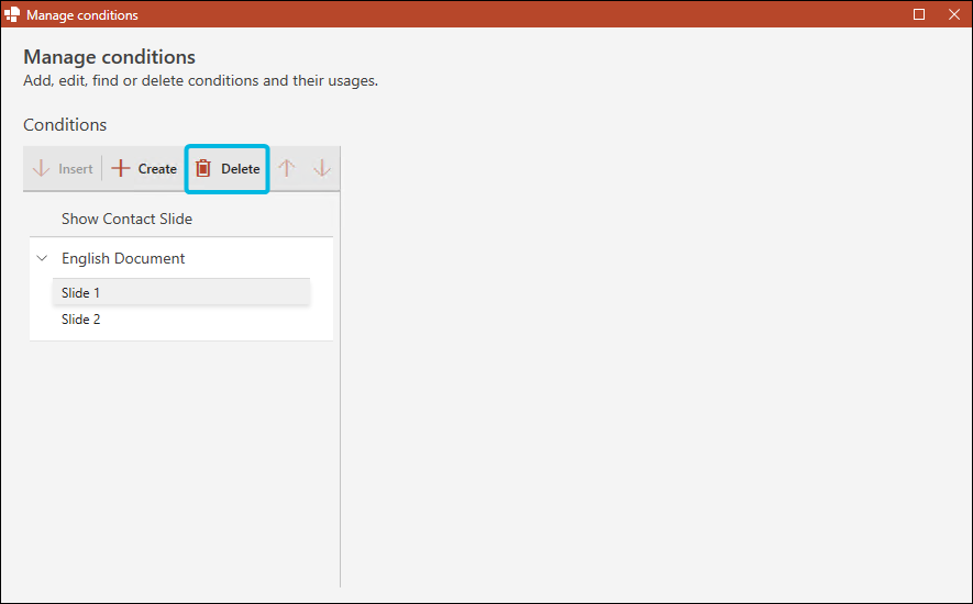 Delete Single Condition Occurrence