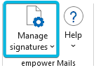 Button Manage signatures