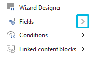 Open Options for Fields