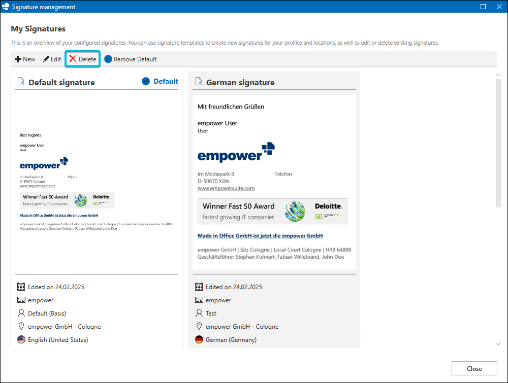 Button Delete