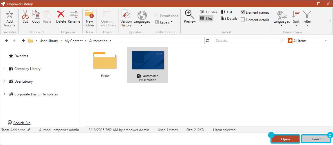Open Automated Template