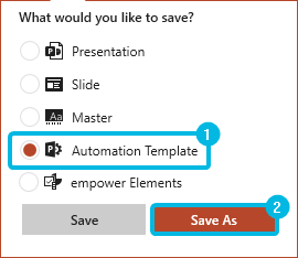 Saving Dialog