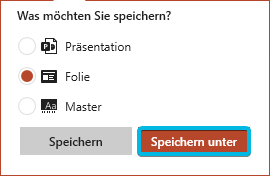 Button Speichern unter