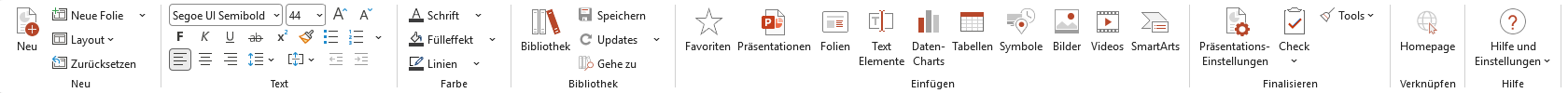 Klassisches Ribbon in PowerPoint