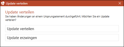 Dialogfenster bei der Aktualisierung verlinkter Kopien
