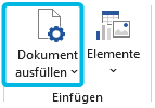 Split-Button Dokument ausfüllen