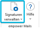 Split-Button Signaturen verwalten