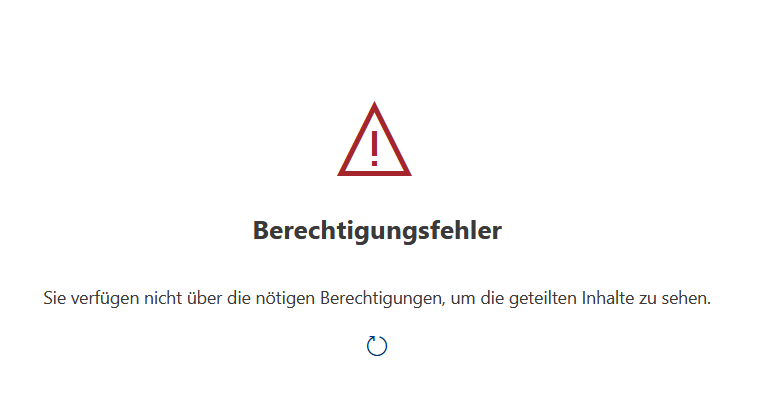 Hinweis zu fehlenden Berechtigungen