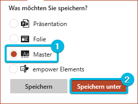 Master-Vorlage speichern