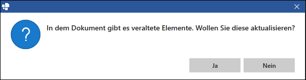 Update-Benachrichtigung für Elemente