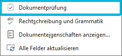 Option Dokumentprüfung