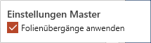 Master-Einstellungen