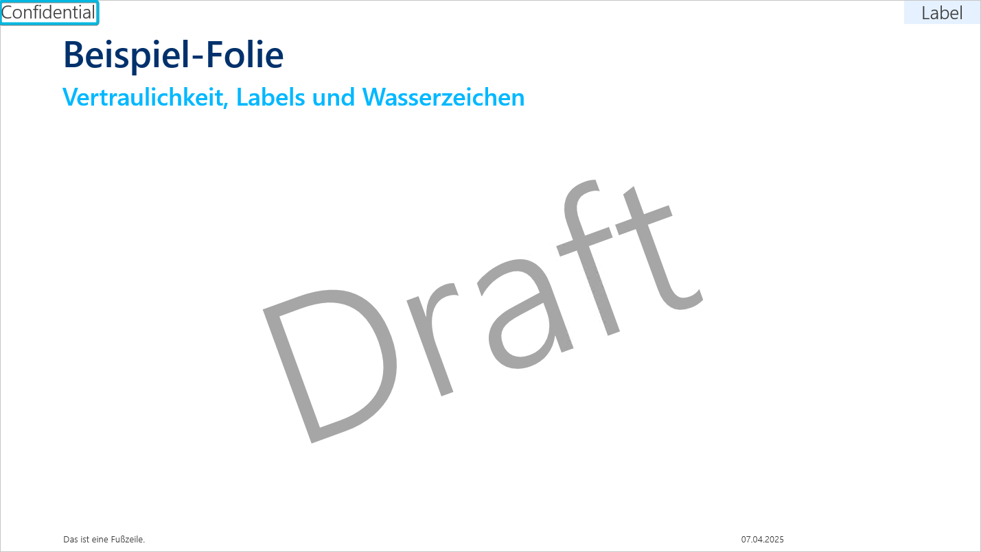 Master-Feld für Vertraulichkeit (Beispiel)
