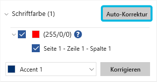 Button Auto-Korrektur für Kategorie