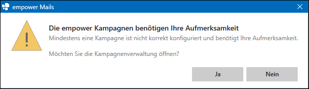 Dialogfenster für gelöschtes Kampagnen-Bild