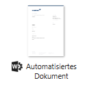 Automatisiertes Dokument mit Symbol