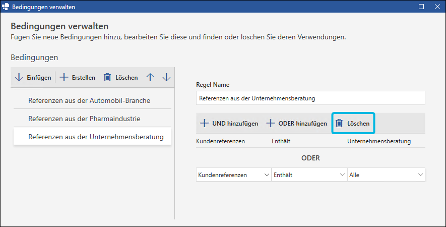 Regel löschen