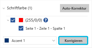 Button Korrigieren