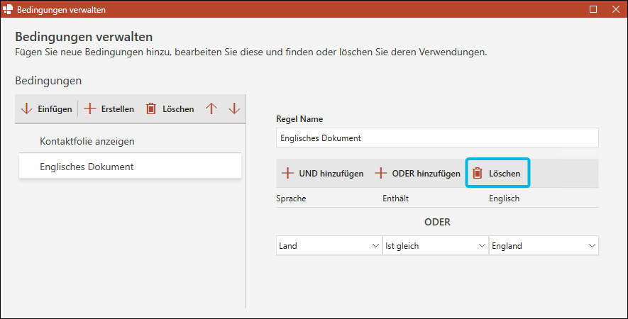 Regel löschen