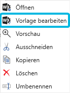 Option Vorlage bearbeiten