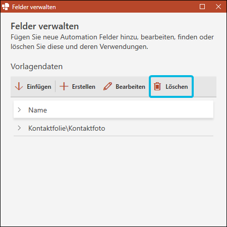 Gesamten Feldeintrag löschen