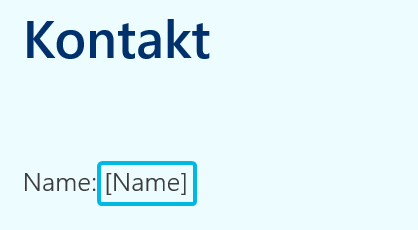 Platzhalter auf Folie