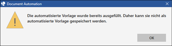 Dialogfenster – Ausgefüllte Vorlage