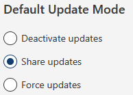 Options Default Update Mode