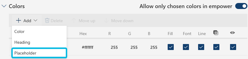 Option Placeholder in Drop-Down Menu