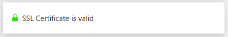 Status Display SSL Certificate is valid