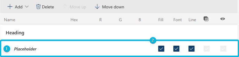 Controls Placeholder Settings