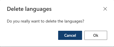 Dialog Box Delete all Languages